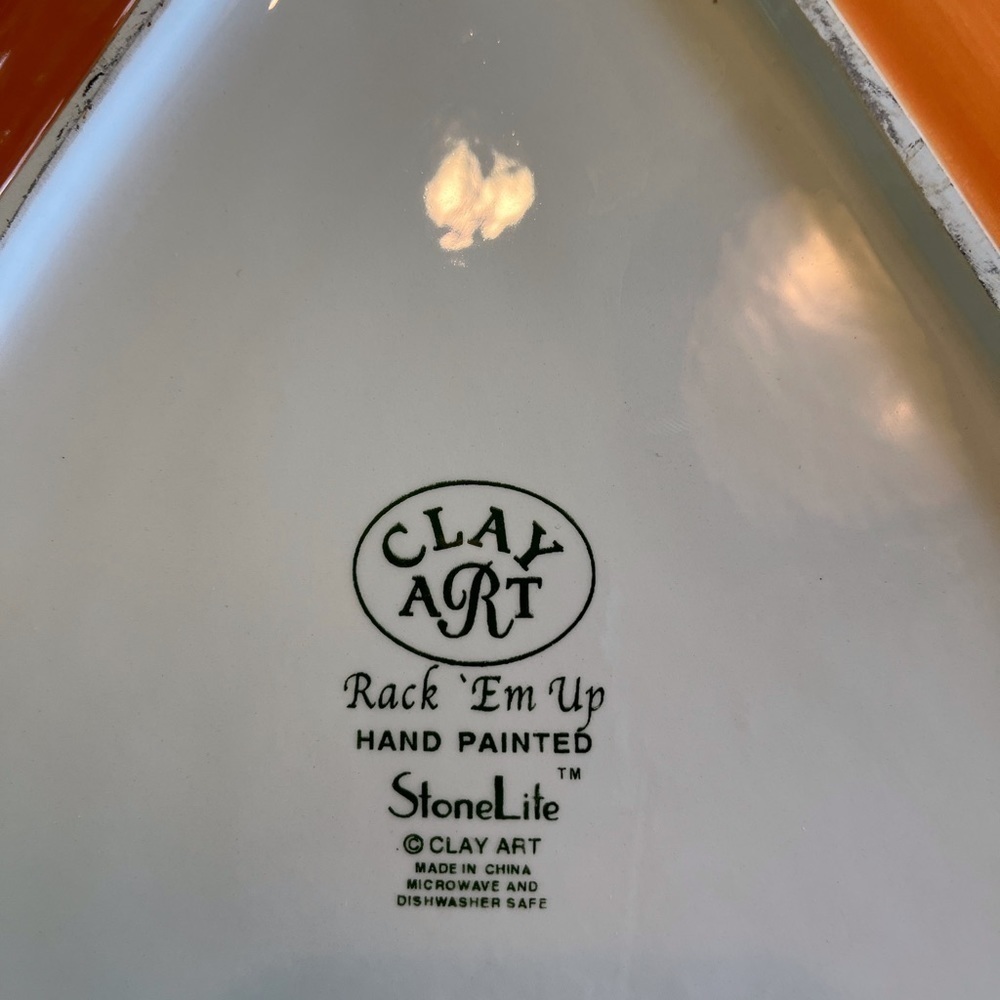 Clay Art Rack ‘Em Up Pool Ball Serving Platter or Room Decor - Picture 6 of 7